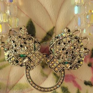 Crystal Panther Clasp Necklace